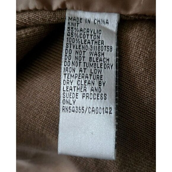 Nygard Collection Gold Studs Collared Leather & Knit Front Zip Jacket Women' L - Picture 5 of 7